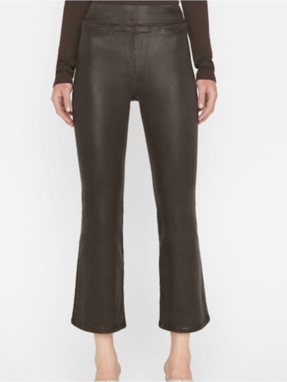 Frame Jetset Cropped Mini-Boot Cut Coated Jeans - Picture 2 of 9